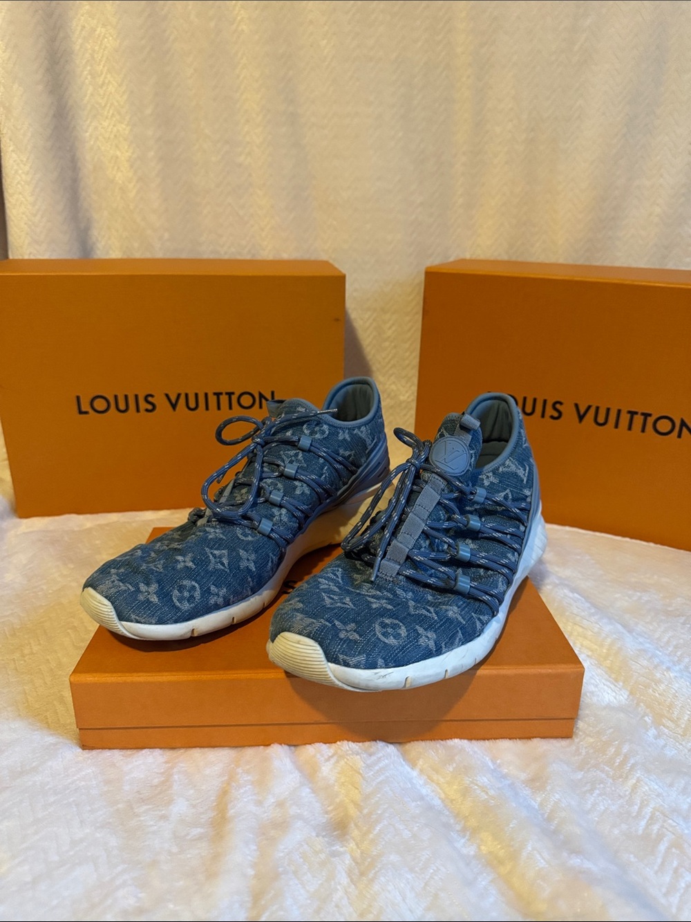 Louis Vuitton Fastlane Sneaker Blue Monogram Denim Size 9 (US 10)